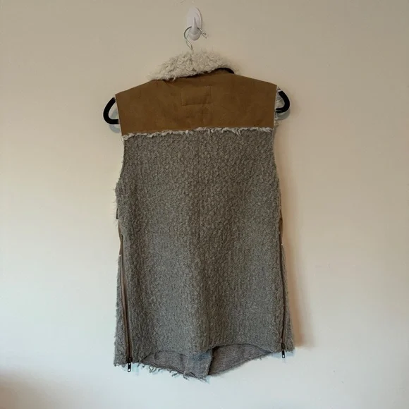 Anthropologie Saturday Sunday Shearling Tan Vest - Picture 3 of 7